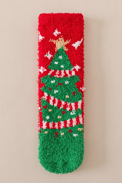 Unisex Winter Christmas Coral Fleece Warm Sleep Mid Socks