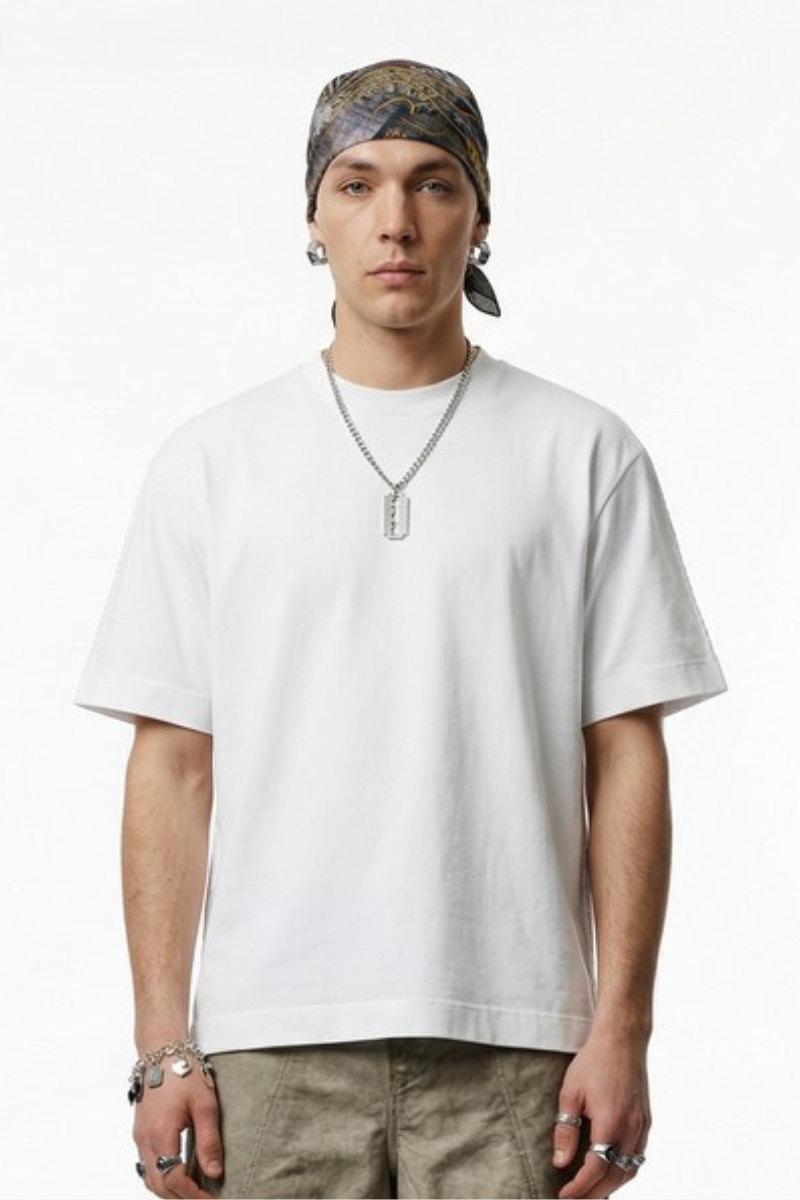 Men's SpringSummer Cooling Embroidery QuickDry Oversized Tee