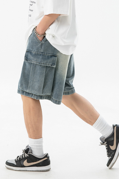 Men's Summer Washed Cargo Loose 3D Pocket 5" Shorts