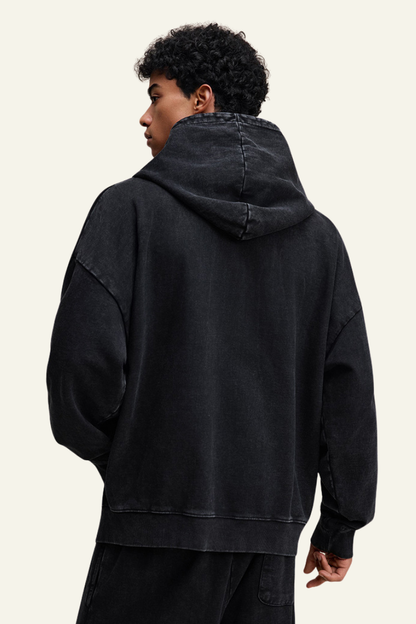 Men's Heavyweight Vintage Washed Cotton Hooded Jacket