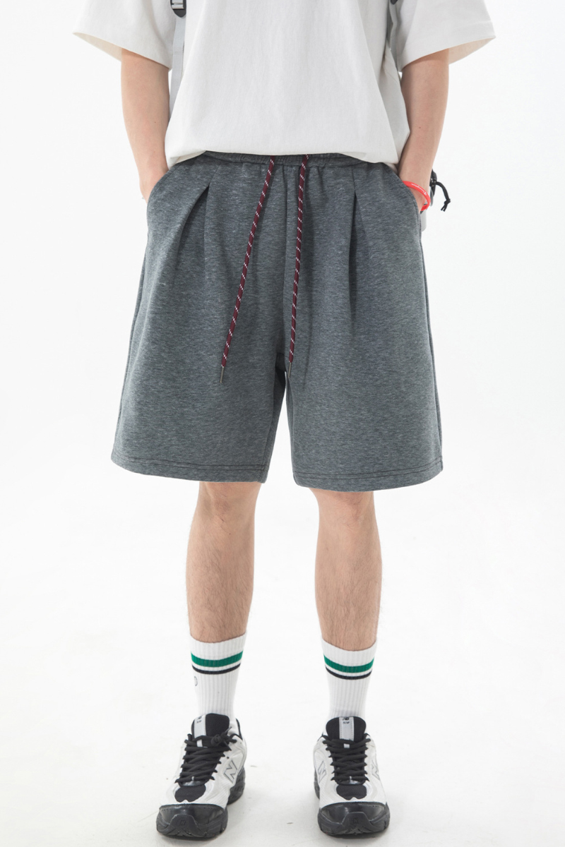Men's Summer Pleated Drawstring Colorblock Sweat Shorts