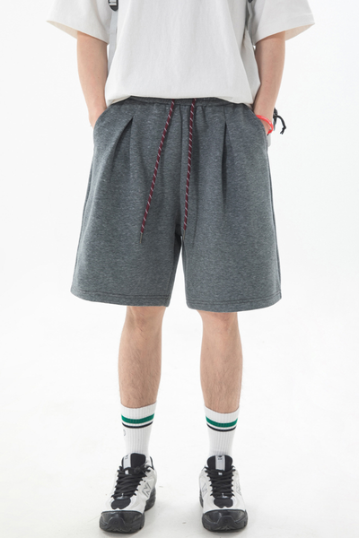 Men's Summer Pleated Drawstring Colorblock Sweat Shorts