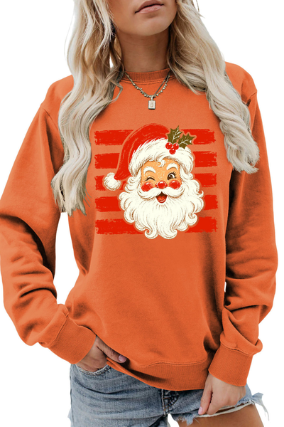 Women Fall Clothing Christmas Santa Graphic Sweatshirt