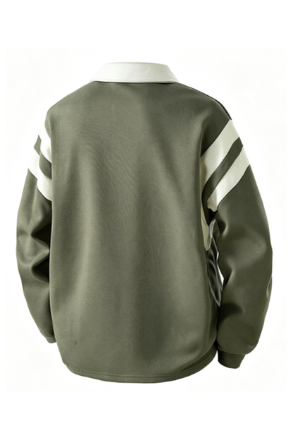 Men's Fall Half-Zip Collared Game-Day Polo Sweatshirt