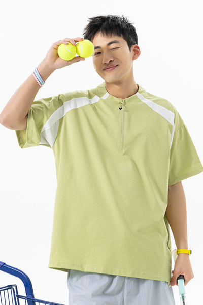 Men's Summer Outdoor Mint Half Zip Quick Dry Tee