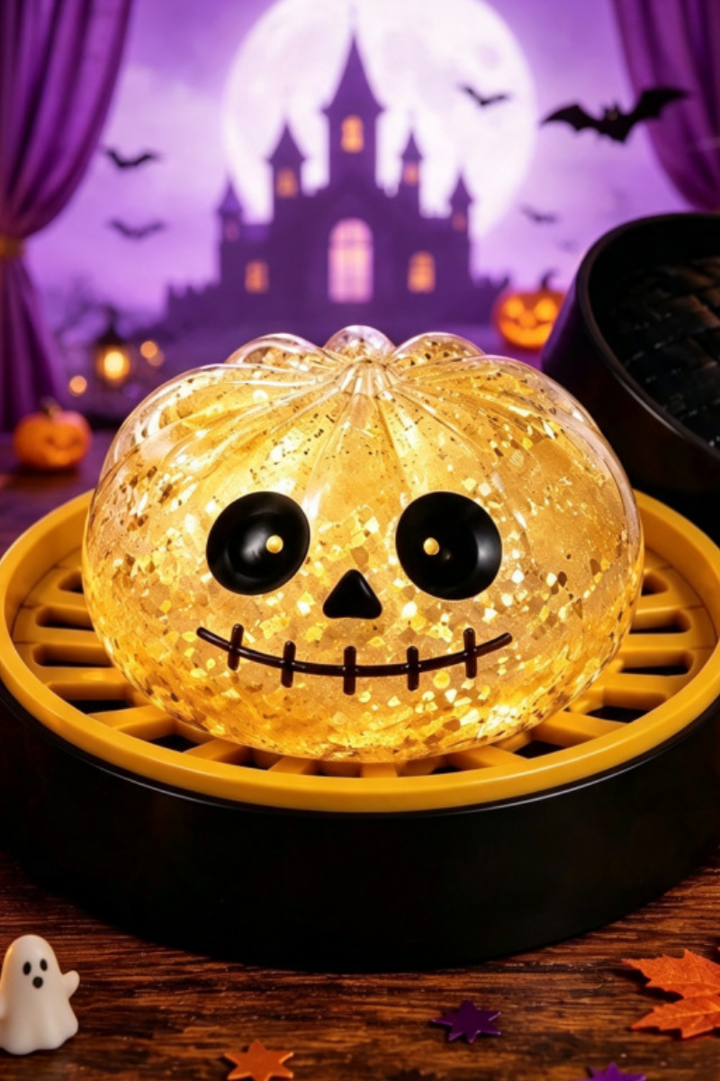 Unisex Fall Halloween Horror Bun Glitter Squishy Fidget Toy