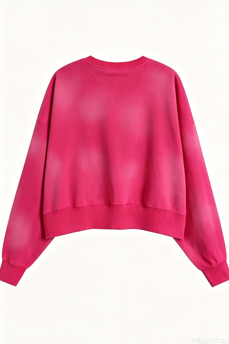Women's Fall Vintage-Wash Cropped Crewneck Sweatshirt