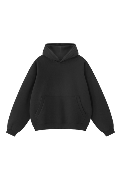 Unisex Fall Clothing Boxy Ribbed Pocket Warm Fleece Hoodie