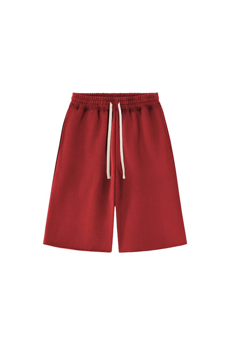 Unisex Fall Clothing Heavy Terry Drawstring Wide Shorts