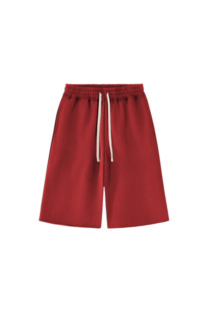 Unisex Fall Clothing Heavy Terry Drawstring Wide Shorts