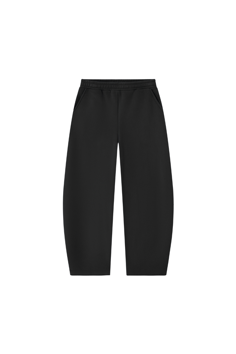 Unisex Fall Clothing Fleece Lined Curved Wide Leg Pants