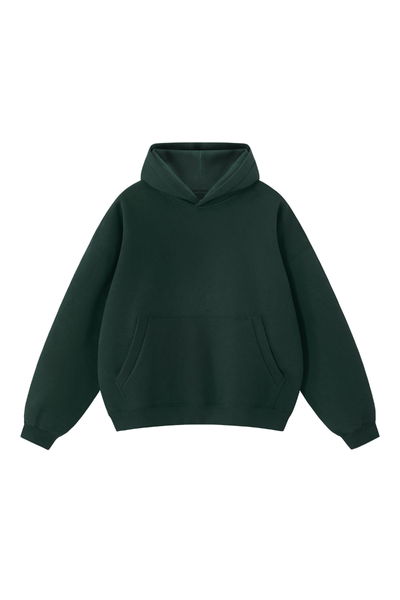 Men Fall Clothing Relaxed Boxy Fleece Pocket Ribbed Hoodie