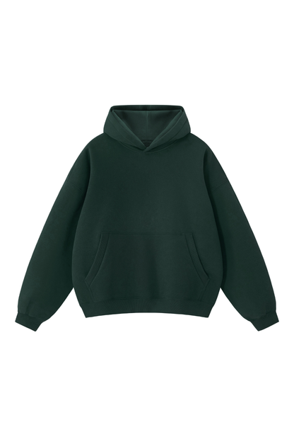 Men Fall Clothing Relaxed Boxy Fleece Pocket Ribbed Hoodie