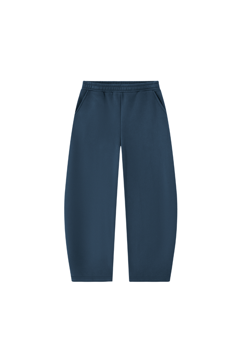 Unisex Fall Clothing Fleece Lined Curved Wide Leg Pants