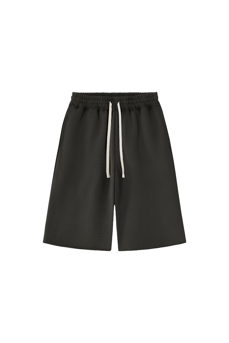 Unisex Fall Clothing Heavy Terry Drawstring Wide Shorts