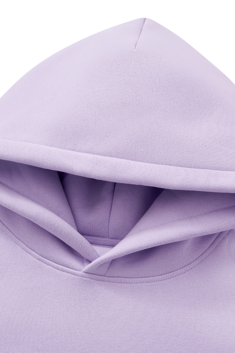 Women Fall Clothing Loose Boxy Fleece Pocket Ribbed Hoodie