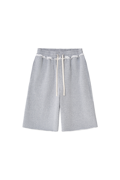 Unisex Fall Clothing Heavy Terry Drawstring Wide Shorts