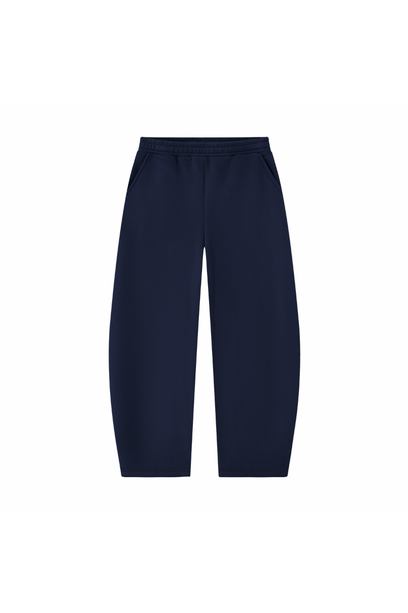 Unisex Fall Clothing Fleece Lined Curved Wide Leg Pants