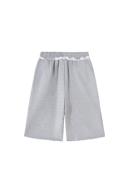 Unisex Fall Clothing Heavy Terry Drawstring Wide Shorts
