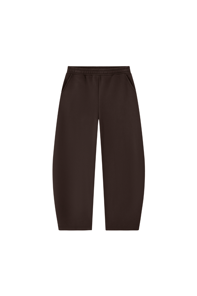 Unisex Fall Clothing Fleece Lined Curved Wide Leg Pants