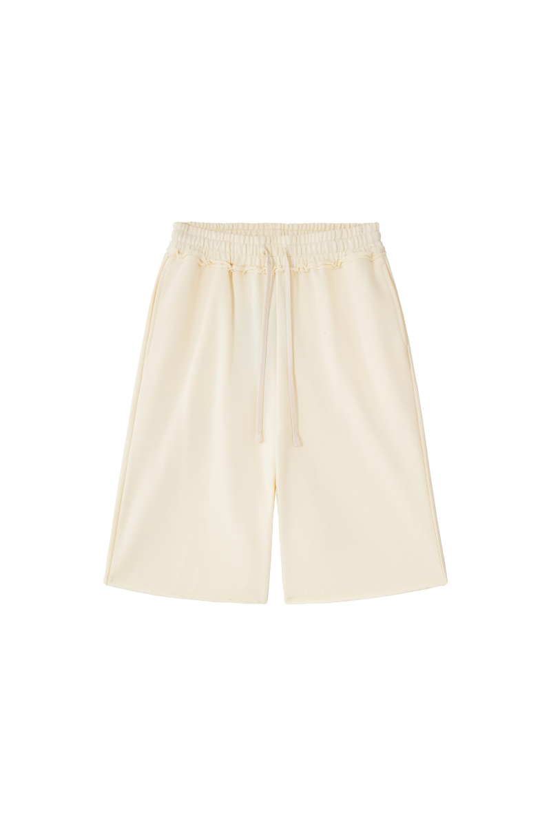 Unisex Fall Clothing Heavy Terry Drawstring Wide Shorts