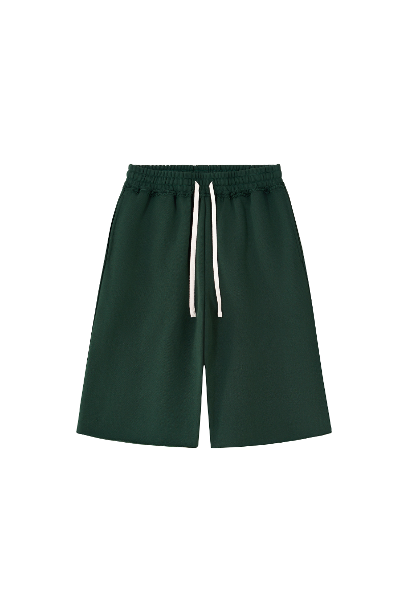Unisex Fall Clothing Heavy Terry Drawstring Wide Shorts