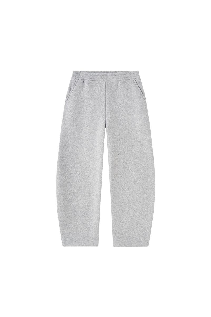 Unisex Fall Clothing Fleece Lined Curved Wide Leg Pants