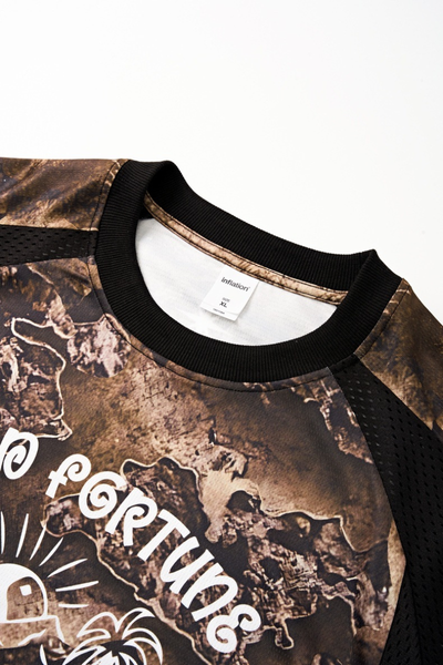 Men's Breathable Side Mesh Panelled Trendy Print T-Shirt