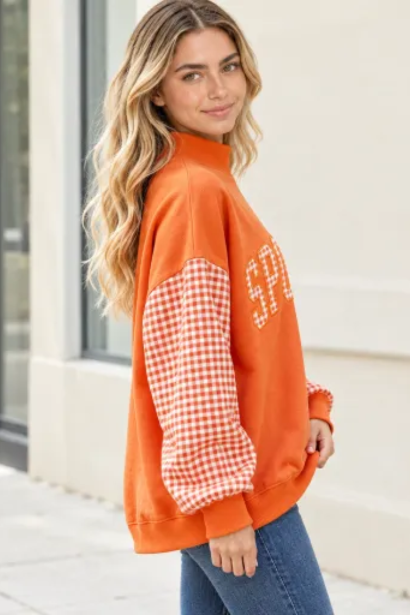 Women Fall Clothing Christmas Merry Plaid Sweatshirt