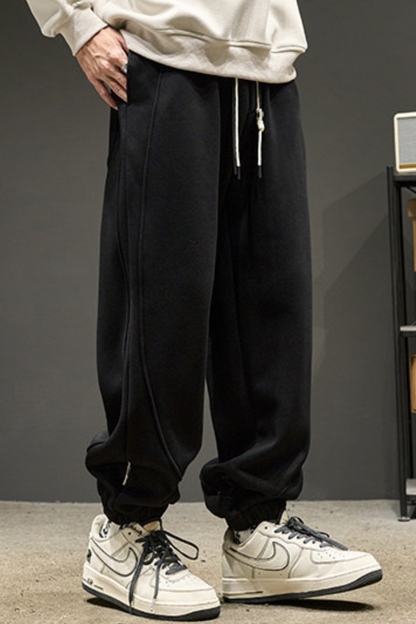 Men's Summer Solid Drawstring Heavy Jogger Pants