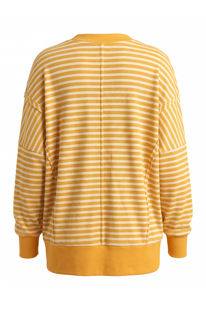 Women's Fall Halloween Striped Graphic Crew Sweatshirt
