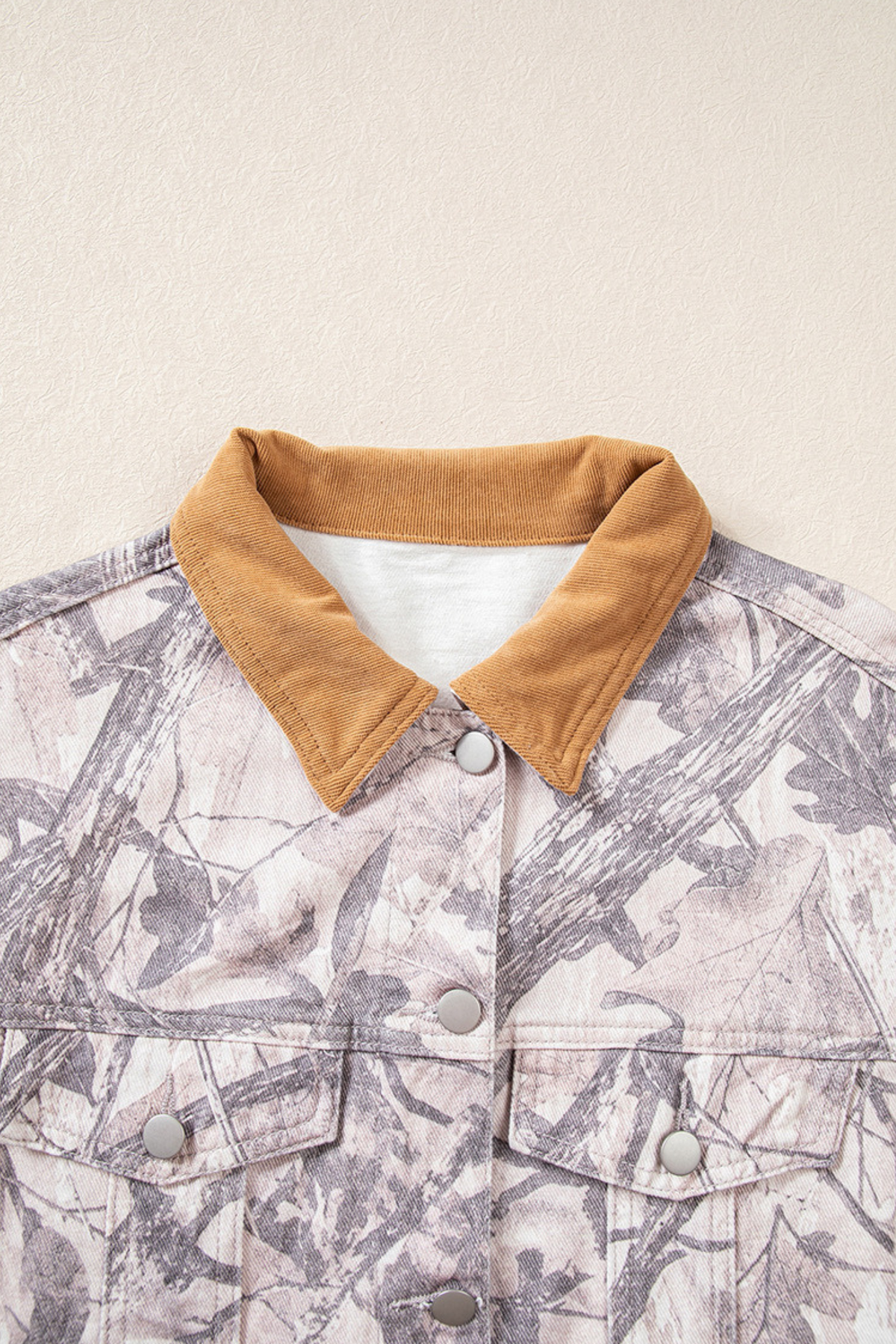 Women's Fall Camo Print Lapel Long Sleeve Denim Jacket