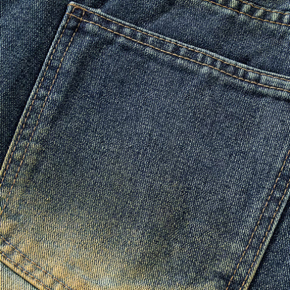 Men's Summer Gradient Ripped Drawstring Denim Shorts