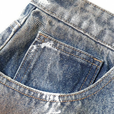 Men's Summer Gradient Splash Ink Washed Baggy Denim Shorts