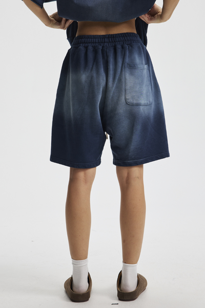 Men's Cotton Streetwear Washed Retro Spray-Painted  Shorts