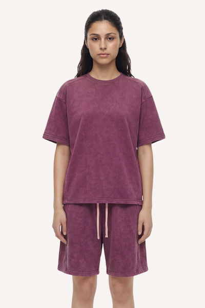 Women's Summer Lightweight Washed Patchwork Streetwear Set