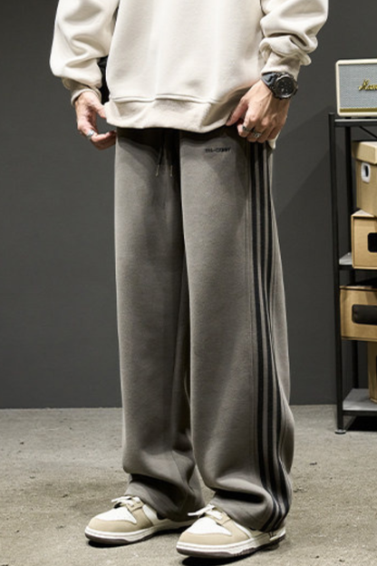 Unisex Spring Summer Heavy Side Stripe Drawstring Pants