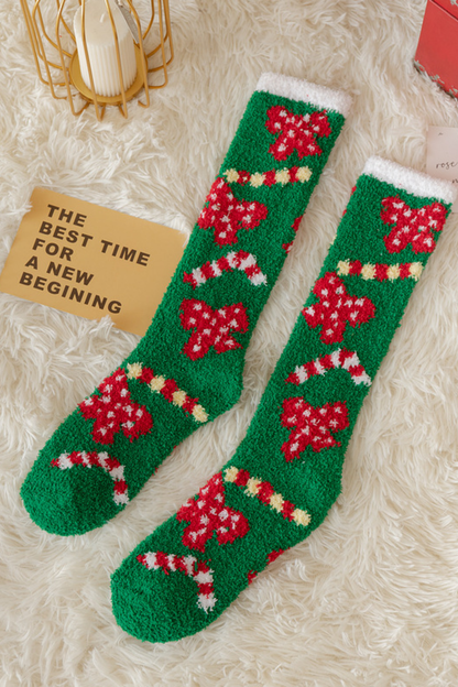 Women's Christmas Red Cute Cartoon Gift Long Socks