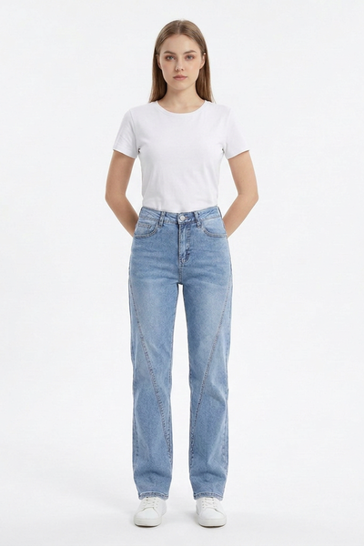 Women's Classic High Waist Stretch Straight Leg Jeans