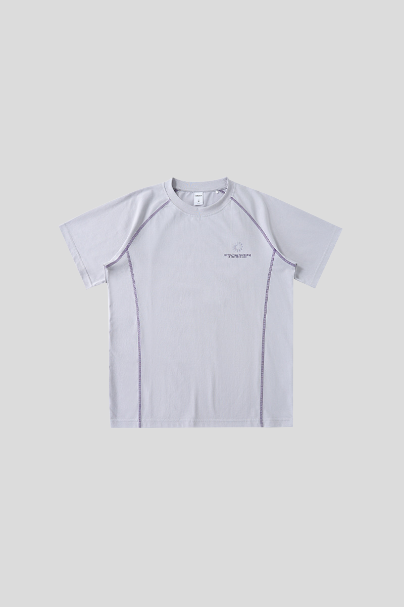 Women's Colorblock Sun Embroidery Crewneck Tee
