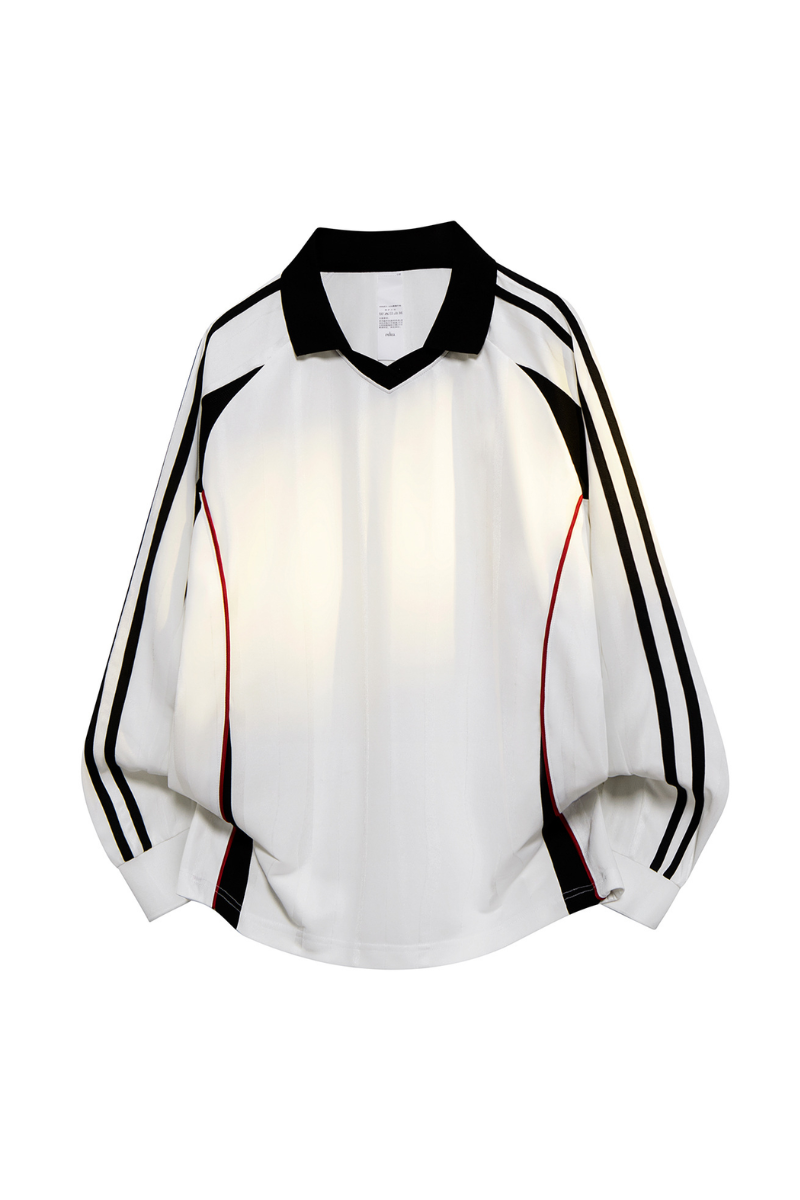Men's Fall Retro Colorblock V-Neck Game-Day Polo Shirt