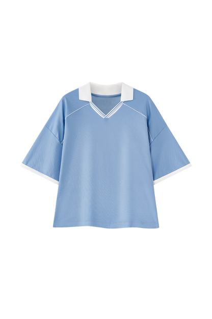 Men's Summer Colorblock Cooling Quick Dry Boxy Polo