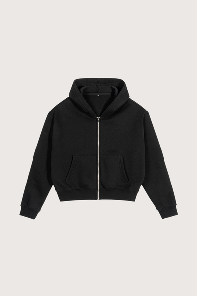 Men's Streetwear Cropped Minimalist Hooded Jacket