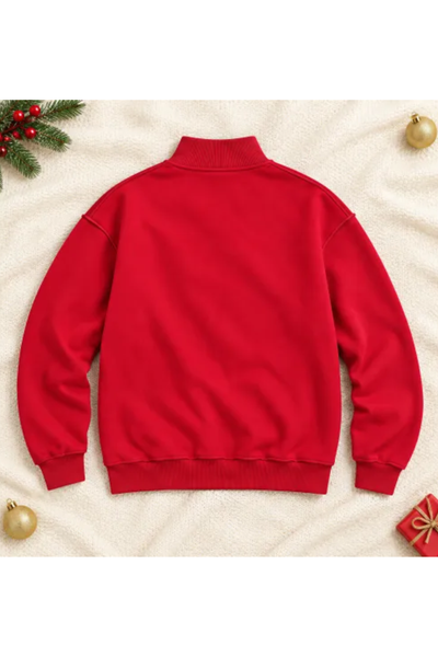 Women's Fall Christmas Tree Patch Mock Neck Sweatshirt