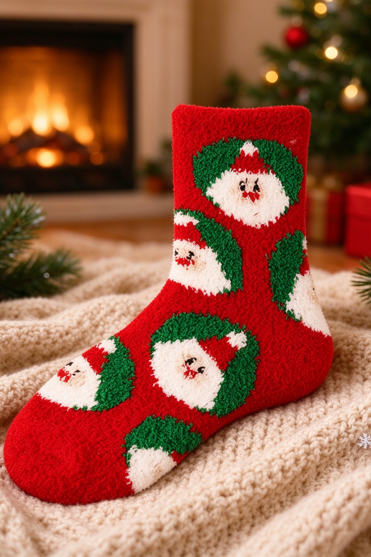 Women's Christmas Coral Fleece Santa Warm Thick Socks