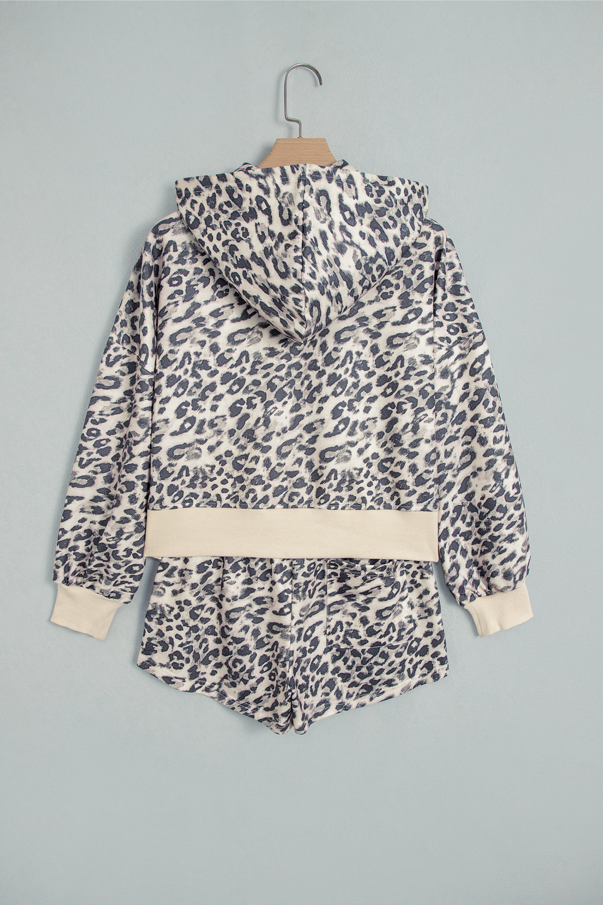 Women's Fall Zip Leopard Print 2 Piece Streetwear Set