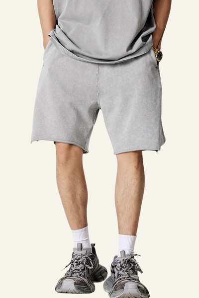 Men's Cotton Streetwear Washed Relaxed Short