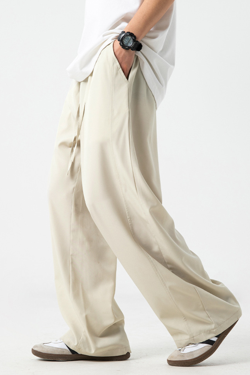 Men's Summer Ice Silk Loose Straight Wrinkle Free Pants