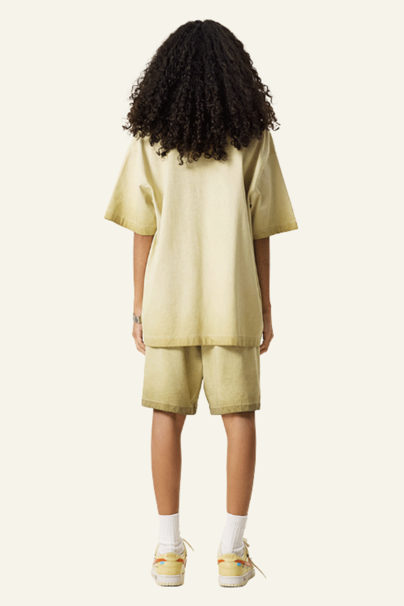 Women's Vintage Washed Cotton Set:T-shirt And Shorts
