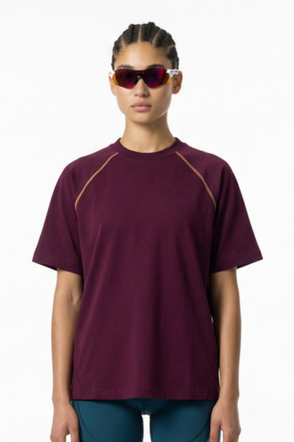Women's 220g High Stretch Contrast Stitch Raglan Tee